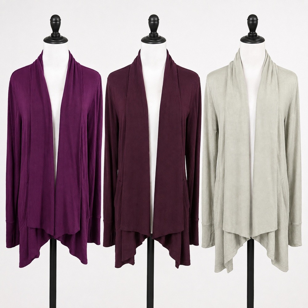 Athleta Pranayama Wrap Cardigan Lot of 3 XXS S Modal Thumbhole Pockets Lagenlook